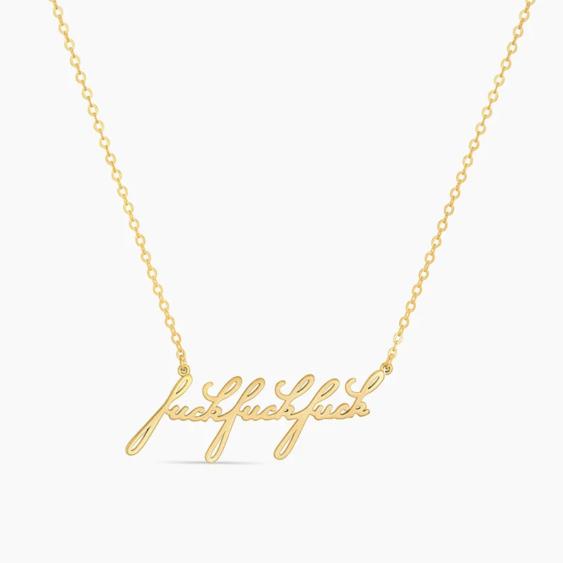 Infinity Necklaces-14k Fine Fuck Fuck Fuck Script Necklace