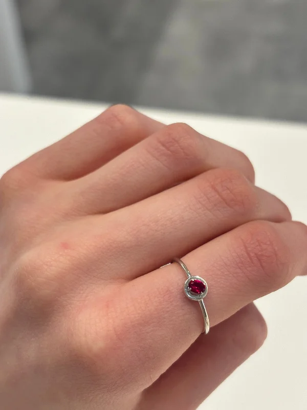 Vintage Engagement Rings with Colored Diamonds-Cherry Gatsby Ring