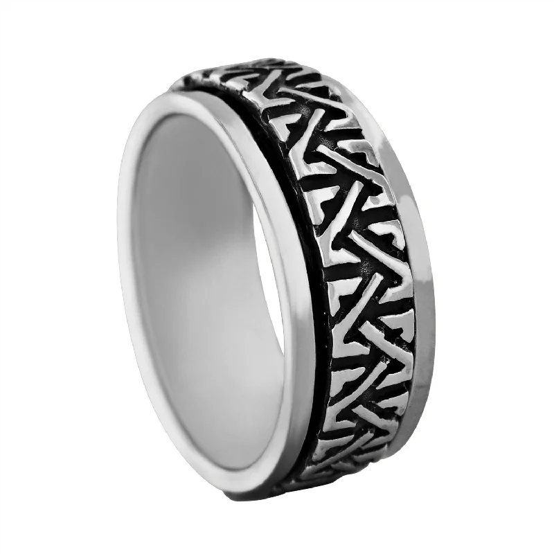 Personalized Wedding Rings for Women-Sterling Silver Celtic Knots Spinner Ring