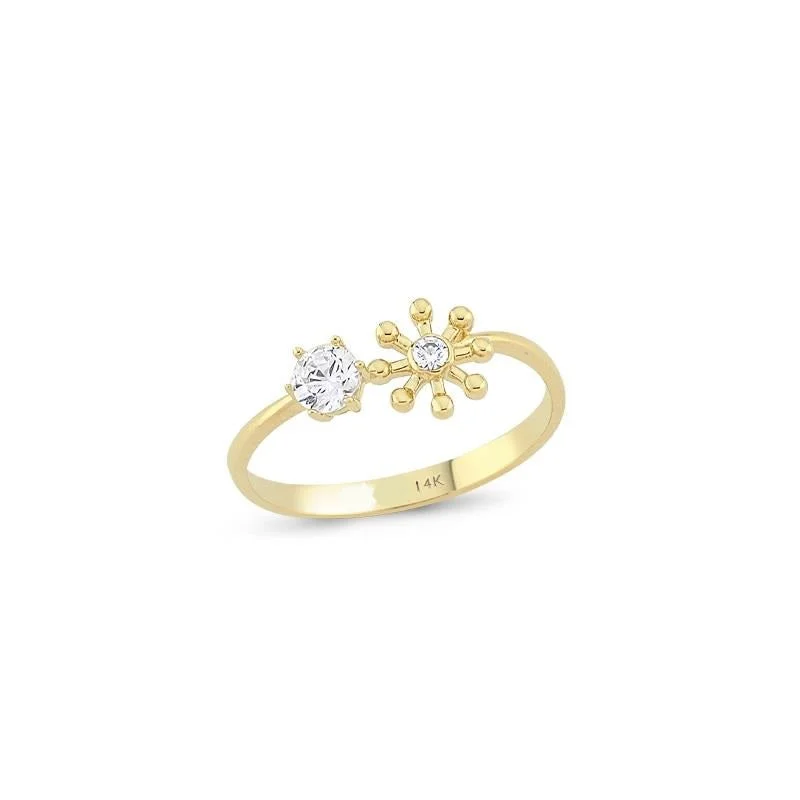 Stylish Promise Rings-Double Spark Ring