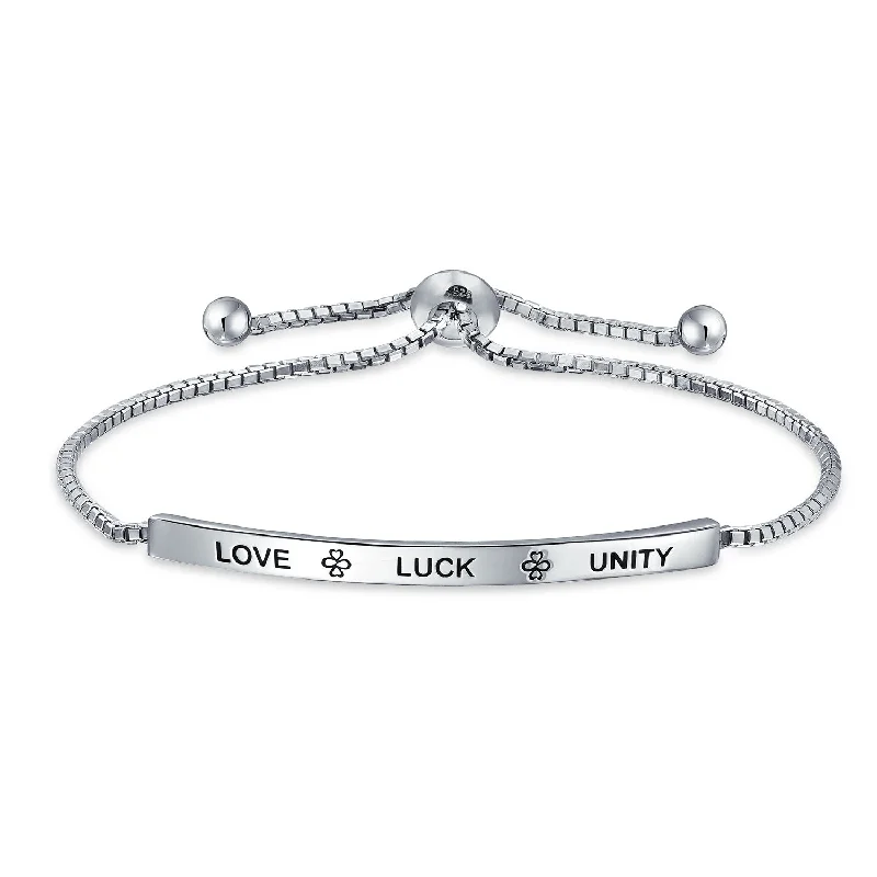 Designer Bracelets for Fashionistas-Ayllu ID Bracelet Heart Infinity Clover for Love Luck & Unity in Sterling Silver