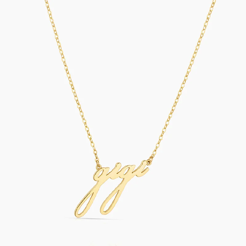 Affordable Necklaces-14k Fine Gigi Script Necklace