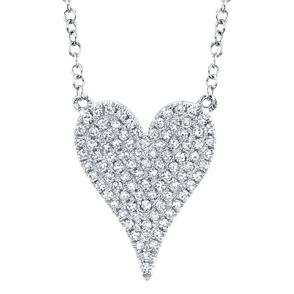 Elegant Pendant Necklaces-Shy Creation 'Amor' Diamond Pave Heart Necklace - Small