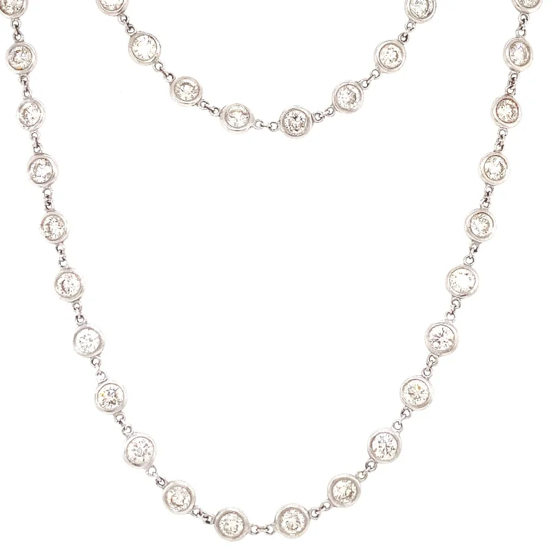 Women's Necklaces-Mega Eyeglass Bezel Diamond Necklace