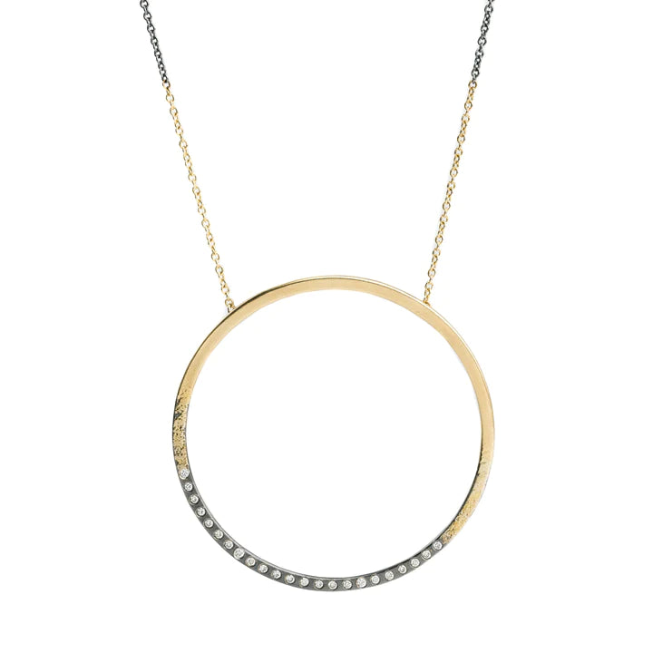 Personalized Gold Necklaces-Kate Maller Circle Sunshine Necklace