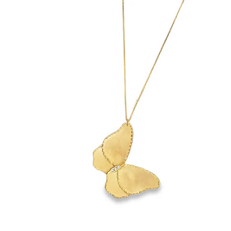 Moon Necklaces-Marika Large Satin Finish Butterfly Necklace