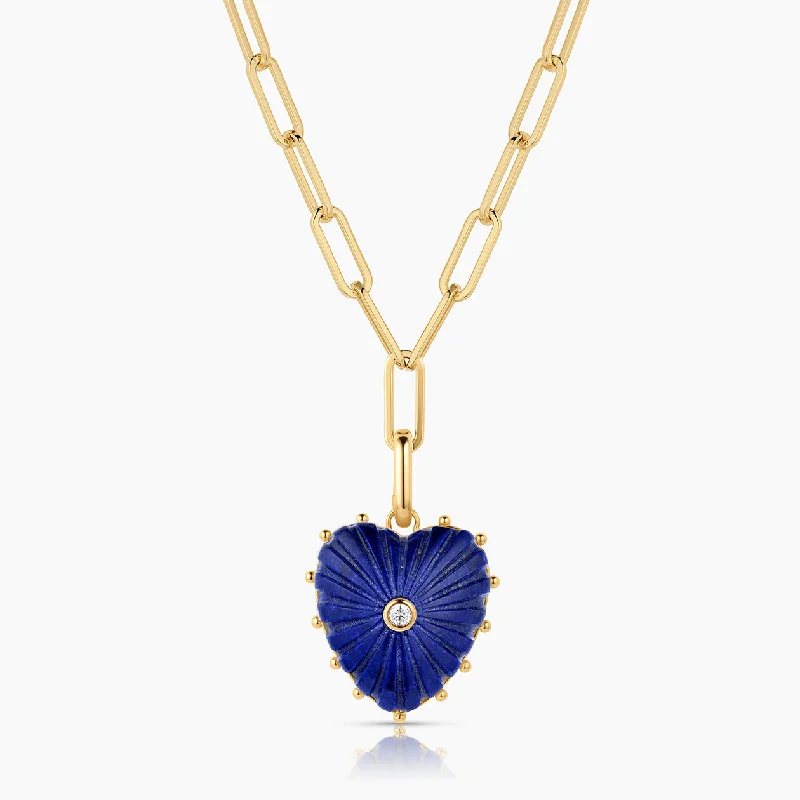 Adjustable Chain Necklaces-Malene Lapis Clip Necklace