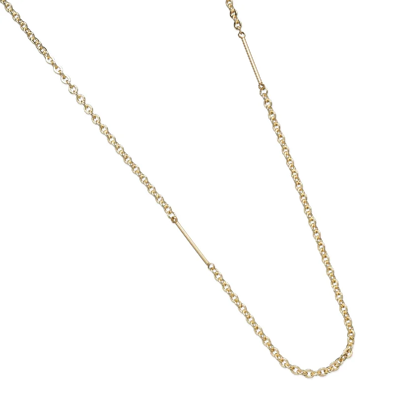 Swarovski Crystal Necklaces-Gold Plated Bar Chain Necklace