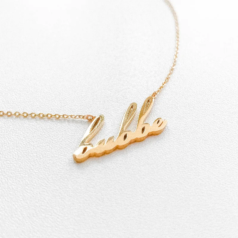 Love Necklaces-Bubbe Script Necklace