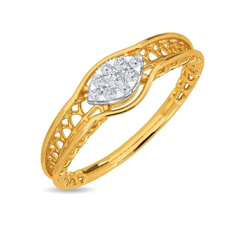 Luxury Wedding Bands with Diamonds-Pea Ring