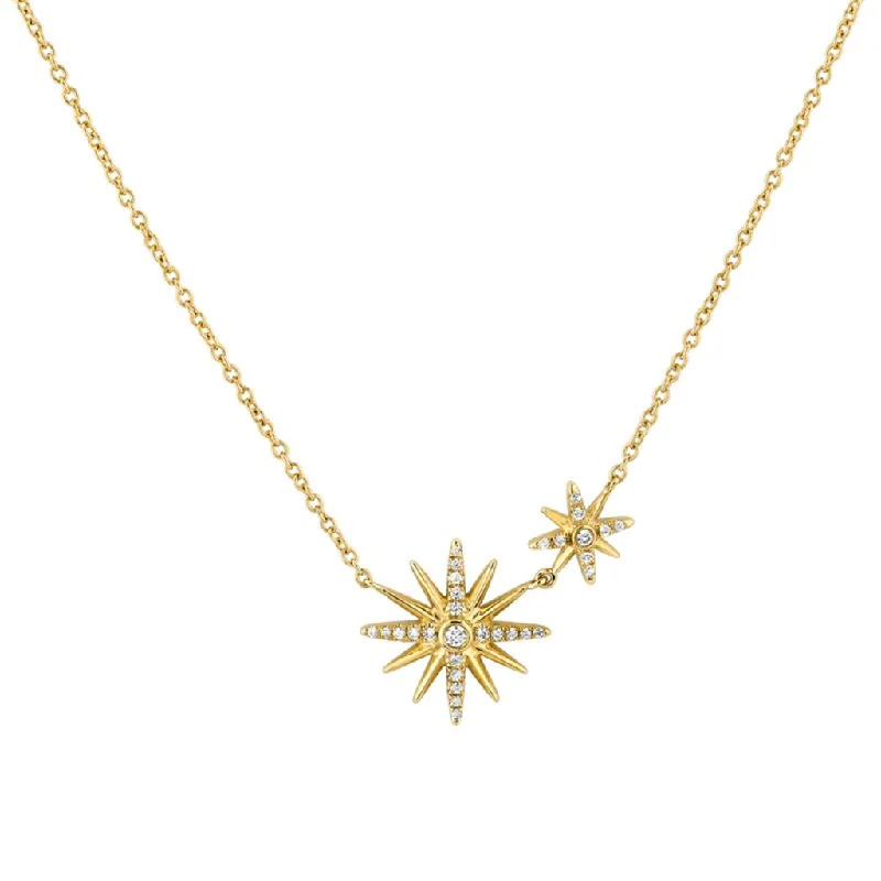 Luxury Necklaces-14K Yellow Gold 'Solaz' Sun Burst Diamond Necklace