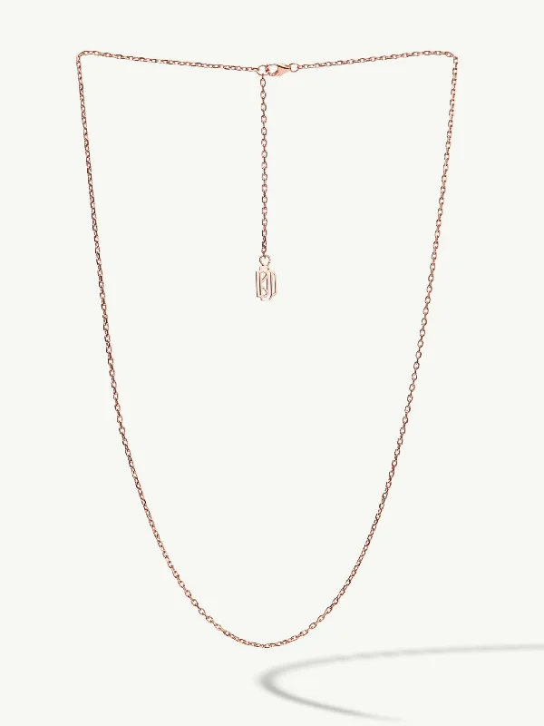 Cat Necklaces-Diamond Cut Cable Chain Necklace In 18K Rose Gold, 1.5mm