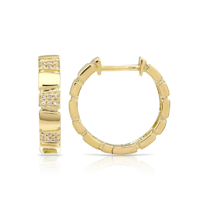 Elegant Drop Crystal Earrings-Solid Bold Diamond Hoops