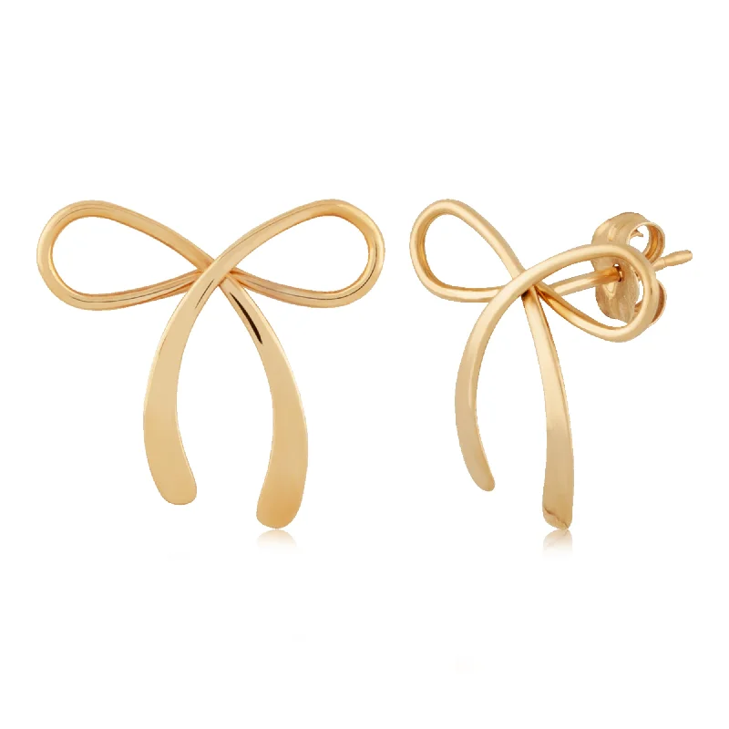 Designer Crystal Hoop Earrings-Petite Bow Earrings