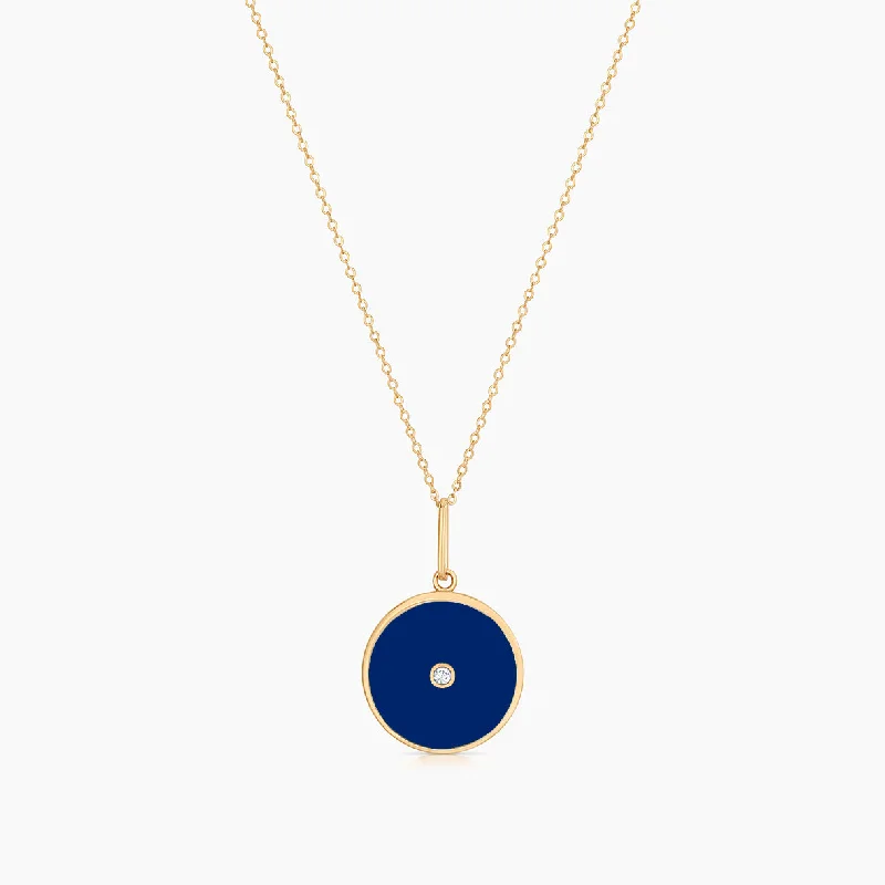 Anniversary Necklaces-Balia Blue Enamel Necklace