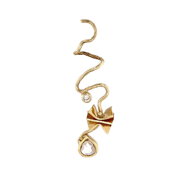 Modern Hoop Earrings for Women-Mucha 18K & 22K Gold Earring w. Diamonds