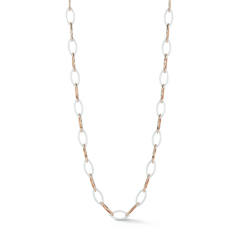 Multi-Strand Necklaces-Gold Marquise Céramique Link Necklace