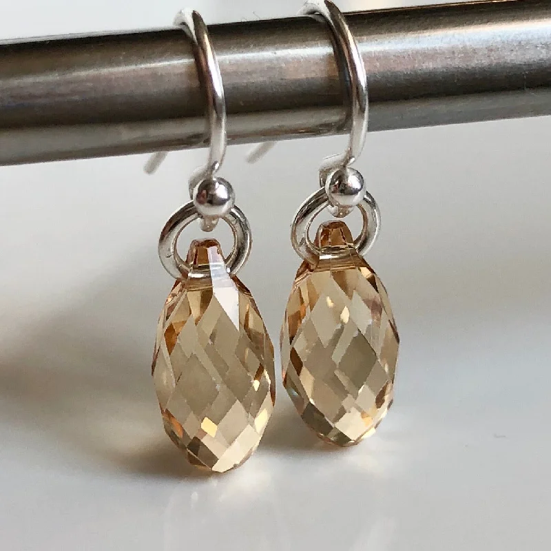 Chic Hoop Earrings-teardrop earrings - golden champagne