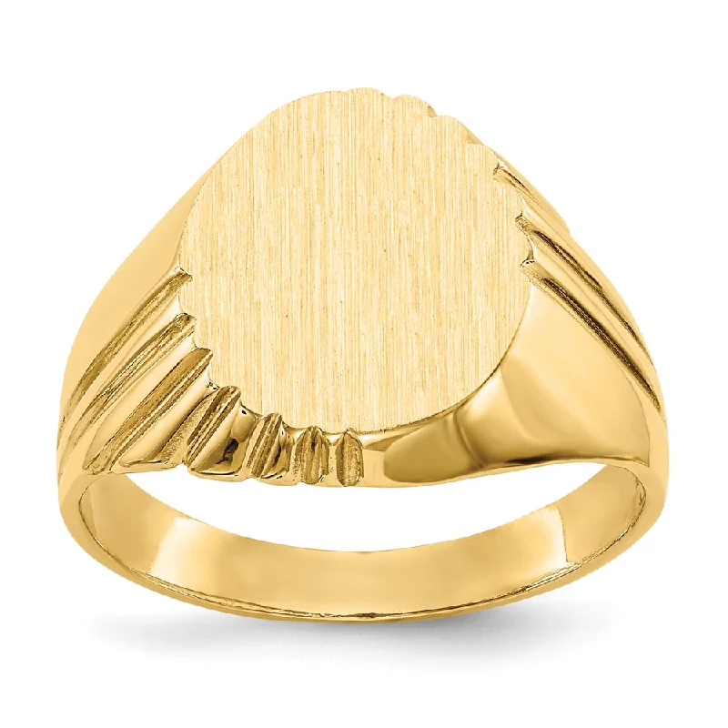 Custom Diamond Wedding Rings for Women-14K Yellow Gold Men's signet Ring