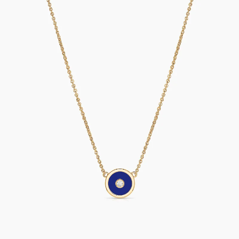 Engagement Necklaces-Balia Petite Blue Enamel Necklace