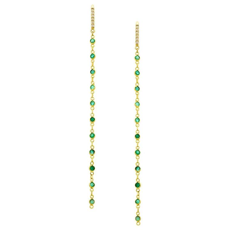 Personalized Crystal Earrings-Lola Earrings Emerald Yellow Gold