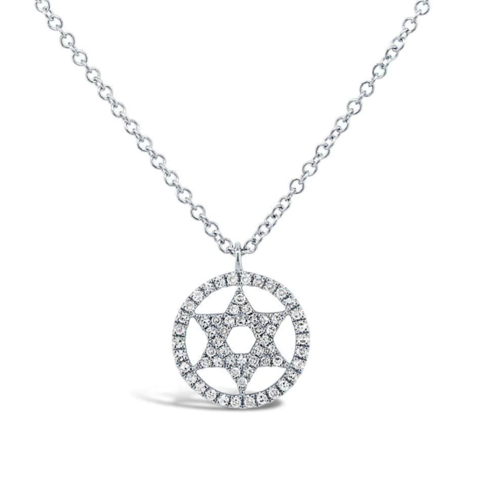 Statement Necklace Set-Shy Creation Diamond Circle Star of David Necklace