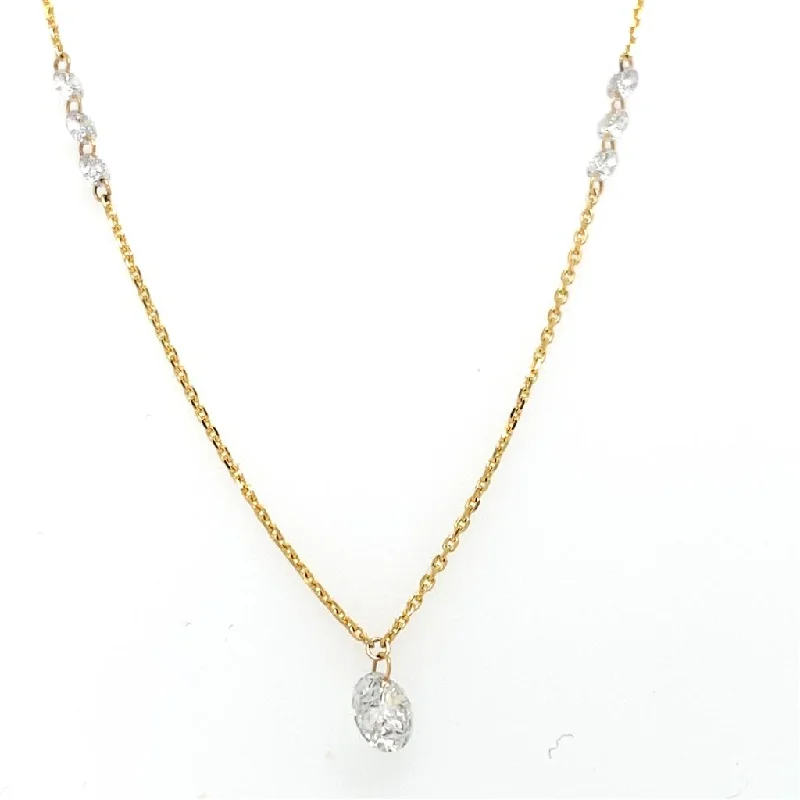 Infinity Necklaces-14K Yellow Gold ‘Naked Diamonds’ Necklace